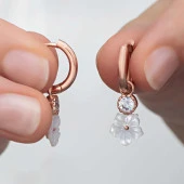 Himarry Gümüş Rose Sallantılı Manolya Çiçeği Kadın Küpe thumbnail 1