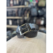 TRG POLO 4 CM HAKİKİ DERİ SİYAH DESENLİ ERKEK KEMERİ thumbnail 3