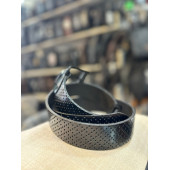 TRG POLO Siyah Nokta Desenli Deri Erkek Kemeri- thumbnail 1