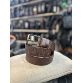TRG POLO  Kahve Dokulu Hakiki Deri Erkek Kemeri-4 Cm - 1