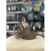 TRG POLO  Kahve Dokulu Hakiki Deri Erkek Kemeri-4 Cm - 4