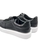 Rush Siyah Hakiki Deri Beyaz Taban Erkek Spor (Sneaker) Ayakkabı - 5