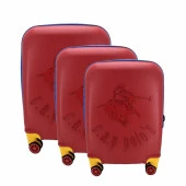 Cap Polo's Polipropilen Üçlü Valiz Set Kırmızı thumbnail 1