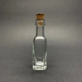 20 ML KÖŞELİ CAM ŞİŞE , MANTAR TIPALI , 20 CC MANTARLI CAM ŞİŞE  x 10 Adet thumbnail 1