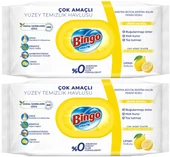 Bingo Clean Yüzey Temizlik Havlusu 96 Yaprak Limon Kokulu Plastik Kapaklı (2 Li Set) 192 Yaprak - 1