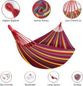 Valkyrie Çift Kişilik XL 260x150cm Kemerli Kolay Kurulabilir Kanvas Hamak Çantalı - 3