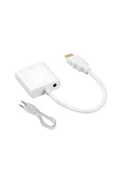 HDMI - VGA Dönüştürücü Adaptör + Ses Çıkışlı (Beyaz Renkli) - 5