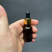 15 Ml Amber Cam Damlalıklı Şişe , Gold Metalik Kapak , 15 Cc Kahverengi Cam Damlalıklı Şişe x 6 Adet thumbnail 1