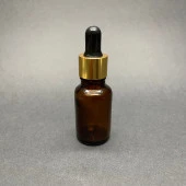 15 Ml Amber Cam Damlalıklı Şişe , Gold Metalik Kapak , 15 Cc Kahverengi Cam Damlalıklı Şişe x 6 Adet thumbnail 2