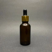 30 Ml Amber Cam Damlalıklı Şişe , Gold Metalik Kapak , 30 Cc Kahverengi Cam Damlalıklı Şişe x 6 Adet thumbnail 2