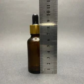 30 Ml Amber Cam Damlalıklı Şişe , Gold Metalik Kapak , 30 Cc Kahverengi Cam Damlalıklı Şişe x 6 Adet thumbnail 3