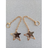 2 Adet Gold Metal Yıldız Sallantı Çanta Süsü - 1