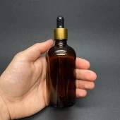 100 Ml Amber Cam Damlalıklı Şişe , Gold Metalik Kapak , 100 Cc Kahverengi Cam Damlalıklı Şişe x 6 Adet thumbnail 1