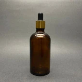 100 Ml Amber Cam Damlalıklı Şişe , Gold Metalik Kapak , 100 Cc Kahverengi Cam Damlalıklı Şişe x 6 Adet thumbnail 2