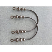 Gümüş Metal Üç Baklalı Sarmalı Çanta Sapı - 2