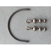 Gümüş Metal Üç Baklalı Sarmalı Çanta Sapı - 3