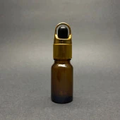 10Ml Amber Cam Damlalıklı Şişe , Sepet Model Metalik Kapak , 10 Cc Cam Damlalıklı Şişe x 6 Adet thumbnail 2