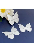 Kelebek Model - Gümüş Renk Pleksi Yapışkanlı - 30 Adet - 1