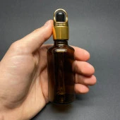 50Ml Amber Cam Damlalıklı Şişe , Sepet Model Metalik Kapak , 50 Cc Cam Damlalıklı Şişe x 6 Adet - 1