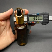 50Ml Amber Cam Damlalıklı Şişe , Sepet Model Metalik Kapak , 50 Cc Cam Damlalıklı Şişe x 6 Adet - 4