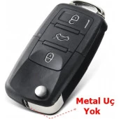 Volkswagen Saet Skoda Tipli Akıllı Kumanda Kabı Anahtar Kabı Oto Anahtarlık Pil Yataksız - 4