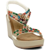 GUJA 24Y156-2 DOLGU TOPUK TAŞLI KADIN SANDALET - 2