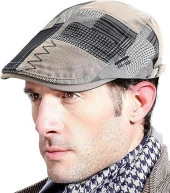 Valkyrie İtalyan Style Erkek Kasket Şapka Kanvas  Asimetrik Model Ayarlanabilir Terletmez Erkek Gri - 2