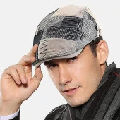 Valkyrie İtalyan Style Erkek Kasket Şapka Kanvas  Asimetrik Model Ayarlanabilir Terletmez Erkek Gri - 9