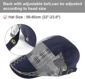 Valkyrie İtalyan Style Erkek Kasket Şapka Kanvas  Asimetrik Model Ayarlanabilir Terletmez Erkek Lacivert - 6