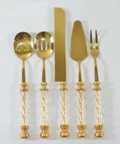 Royking Kristal 5 Parça Servis Seti Gold EYM 049 - 1