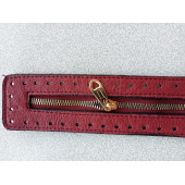 Likya BORDO 30/5 cm Deri Çanta Fermuarı - 2