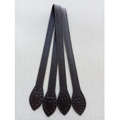 Likya SİYAH Düz Salpalı Deri Bombeli Çiftli Çanta Sapı - 1