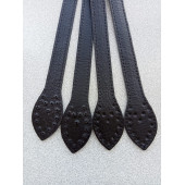 Likya SİYAH Düz Salpalı Deri Bombeli Çiftli Çanta Sapı - 2