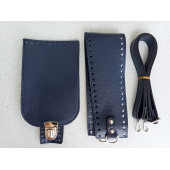 Likya LACİVERT Deri Çanta Yapım Seti - 4