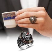 Gümüş Osmanlı Devleti  Armalı Erkek Yüzük thumbnail 7