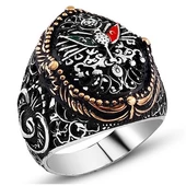 Gümüş Osmanlı Devleti  Armalı Erkek Yüzük thumbnail 2