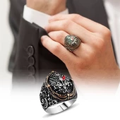 Gümüş Osmanlı Devleti  Armalı Erkek Yüzük thumbnail 5