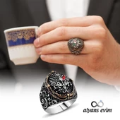 Gümüş Osmanlı Devleti  Armalı Erkek Yüzük thumbnail 9