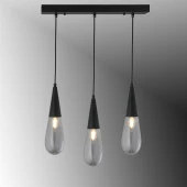 TT Aydınlatma TT023-3S-FULL-SY  Mat Siyah 3 lü Damla Modeli Sıralı Avize thumbnail 1