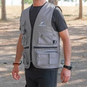 Action Dört Mevsim Çok Cepli Outdoor Spor Yelek Gri thumbnail 1