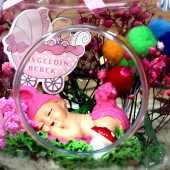 Hoş Geldin Bebek Kız Elma Teraryum, Yeni Doğan Kız Bebek Hediyesi - 3