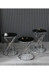 boons Laura Zigon Sehpa Takımı - Krom Siyah - 1