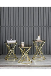 boons Laura Zigon Sehpa Takımı - Gold Bronz - 2