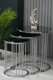 boons Palmira Zigon Sehpa, Krom - Füme Cam - 1