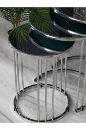 boons Palmira Zigon Sehpa, Krom - Füme Cam - 3