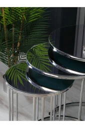 boons Palmira Zigon Sehpa, Siyah Mermer Desen Cam - 7