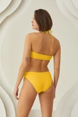 Sarı Reps Boyundan Bağlamalı Tek Üst Bikini thumbnail 2