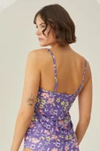 Renkli Bloom Tek Üst Tankini - 4