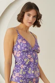 Renkli Bloom Tek Üst Tankini - 3