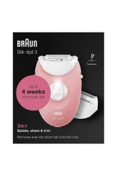 Braun Silk-Epil 3 3277 Smartlight, 2 Hız Ayarı, Kablolu Epilatör / Pembe - 7